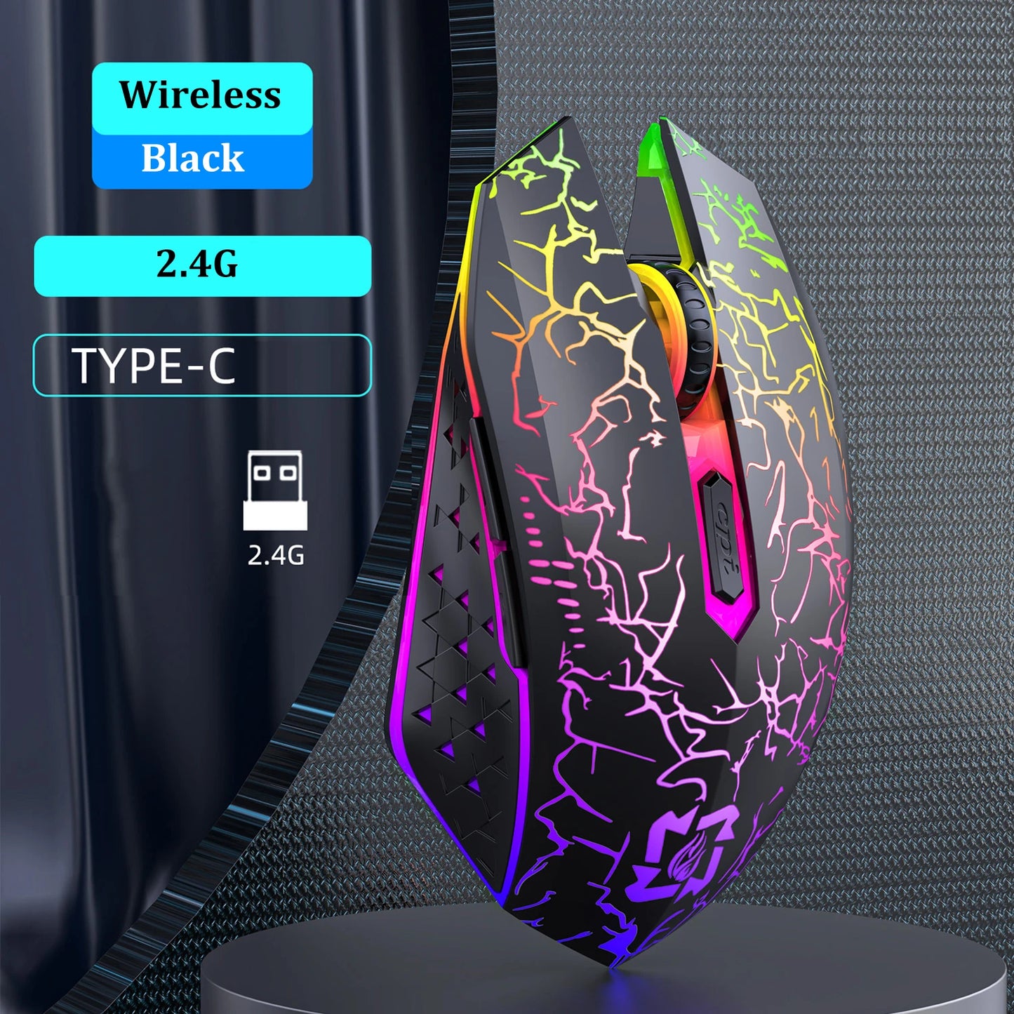 Souris Gaming Sans Fil RGB — Bluetooth 5.2 & 2.4G