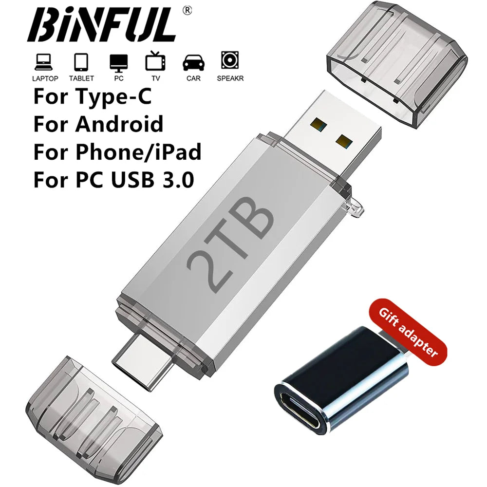 Clé USB 512Go USB-C — Compatible iPhone, Android & PC