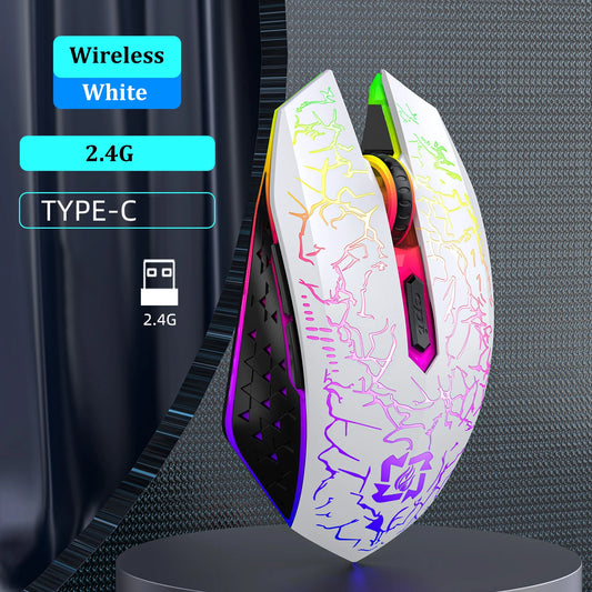 Souris Gaming Sans Fil RGB — Bluetooth 5.2 & 2.4G
